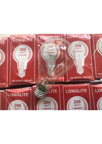 Long Lite 200W Telli 200W Ampül Duy (50 Adet) E27 Duy