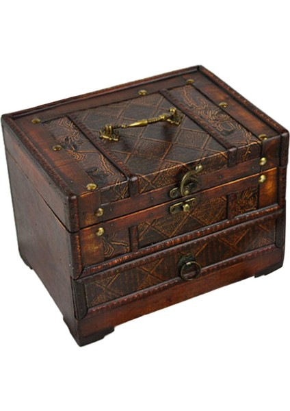 Ahşap Mücevher Kutusu Konteyneri Antik Mücevher Kutusu D (Yurt Dışından) fiyatları