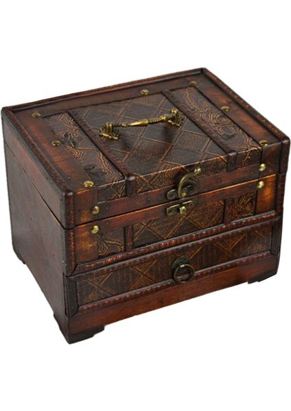 Ahşap Mücevher Kutusu Konteyneri Antik Mücevher Kutusu D (Yurt Dışından) indirimleri