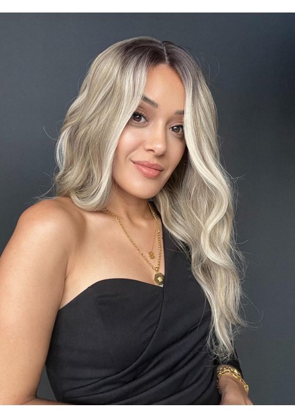 Sarı Işıltılı Ombreli Tül Peruk modelleri