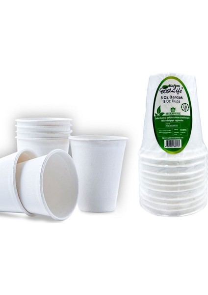 Ekolojik Bardak 8 Oz 10'lu 5 Paket