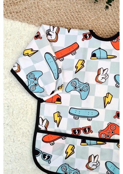 Play Desenli Sıvı Geçirmez Unisex Aktivite ve Mama Önlüğü 6-24 Ay modelleri