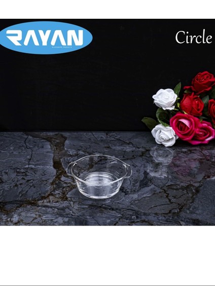 Circle Tekli Yuvarlak Cam Kahvaltılık ROYALEKS-81474