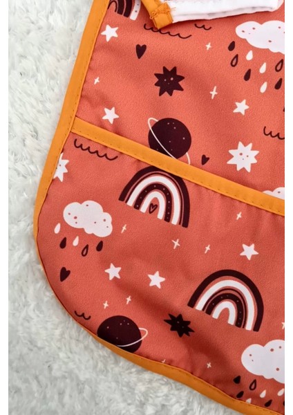 Rainbow Desenli Sıvı Geçirmez Unisex Aktivite ve Mama Önlüğü 6-24 Ay modelleri