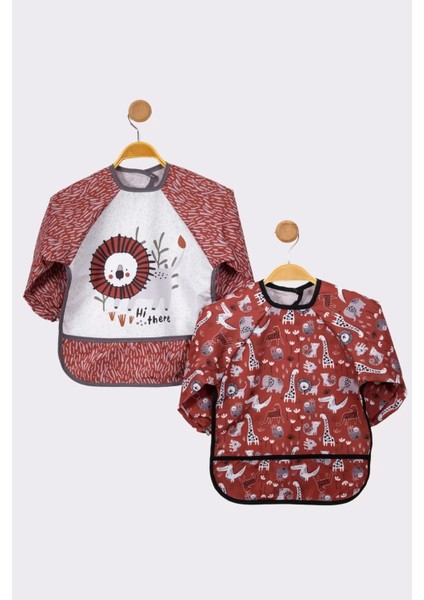 Safari Aslan Desenli 2'li Kombin Kollu Mama Önlüğü fiyatları