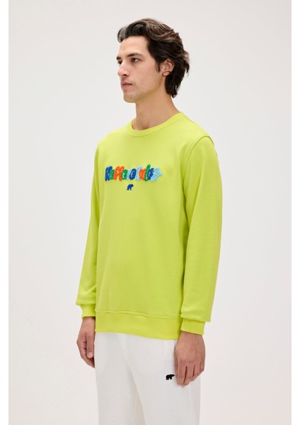 Furry Yeşil Erkek Baskılı Sweatshirt