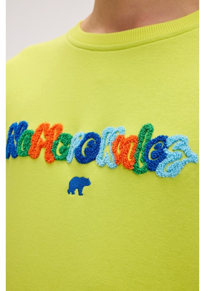 Furry Yeşil Erkek Baskılı Sweatshirt