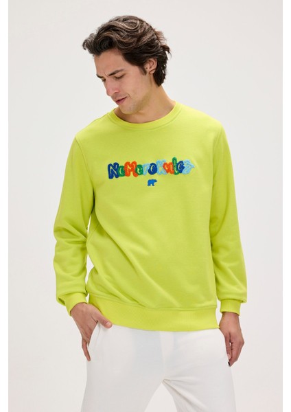 Furry Yeşil Erkek Baskılı Sweatshirt