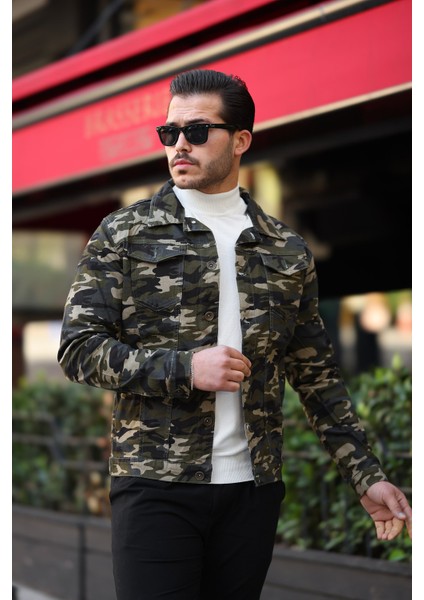 Erkek Slim Fit Denim Kot Ceket