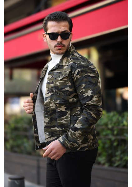 Erkek Slim Fit Denim Kot Ceket