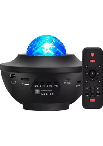 Ybltd Yıldız Projeksiyon Işığı Bluetooth Lazer Atmosfer Işığı USB Müzik Başucu Işığı LED Lazer Proje (Yurt Dışından)