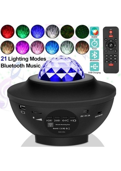 Ybltd Yıldız Projeksiyon Işığı Bluetooth Lazer Atmosfer Işığı USB Müzik Başucu Işığı LED Lazer Proje (Yurt Dışından)