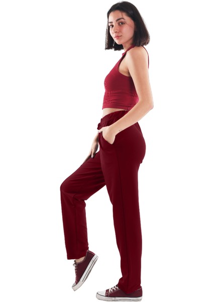 Bordo Kadın Eşofman Altı (Büyük Beden Seçeneğiyle) fiyatları