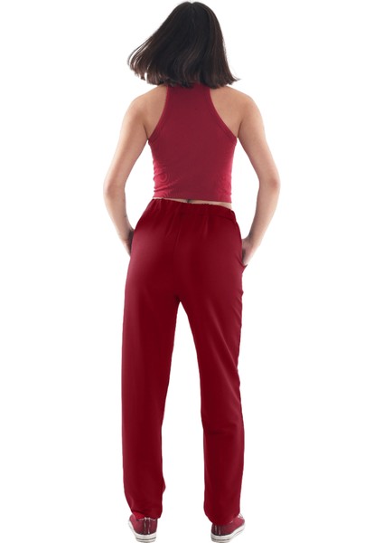 Bordo Kadın Eşofman Altı (Büyük Beden Seçeneğiyle) fırsatları