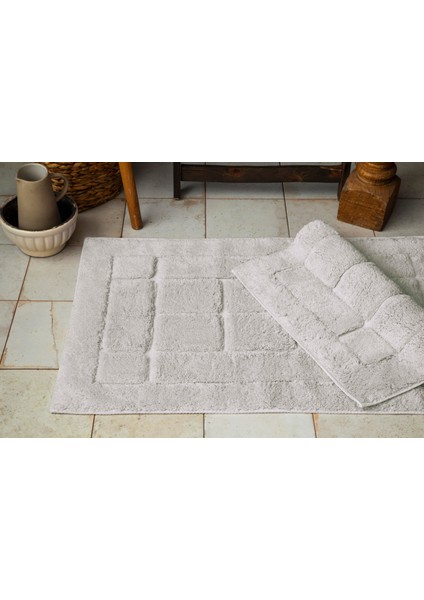 60 x 100 / 50 x 60 Banyo Paspası Brıcks Ekru - Paspas