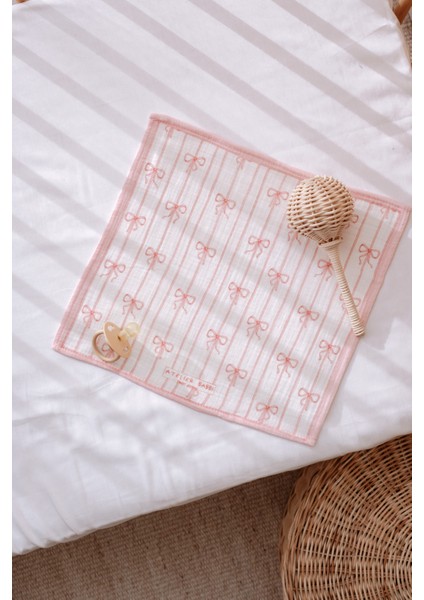 Müslin Bebek Örtüsü ve 3’lü Ağız Bezi Seti - Kurdele / Pembe indirimleri