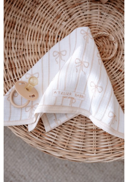 3'lü Ağız Bezi Seti - Kurdele / Bej modelleri