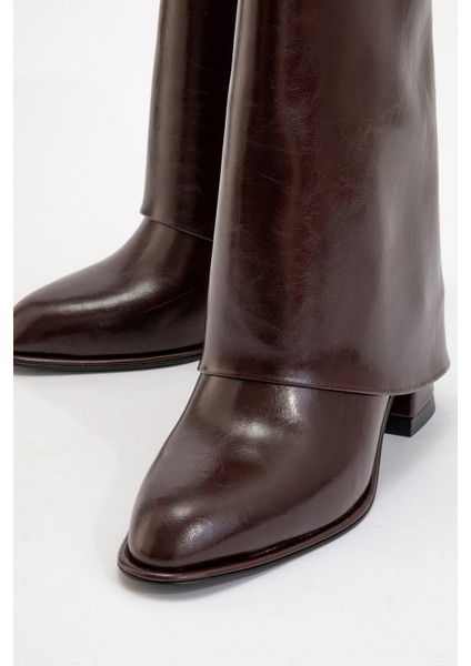 Ellas Bordo Cilt Kadın Kalın Topuklu Bot modelleri