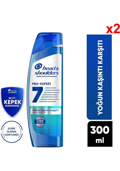 Pro Expert 7 Nane ve Mentol Ile Yoğun Kasinti Karşıtı Şampuan 300 ml 2 Adet