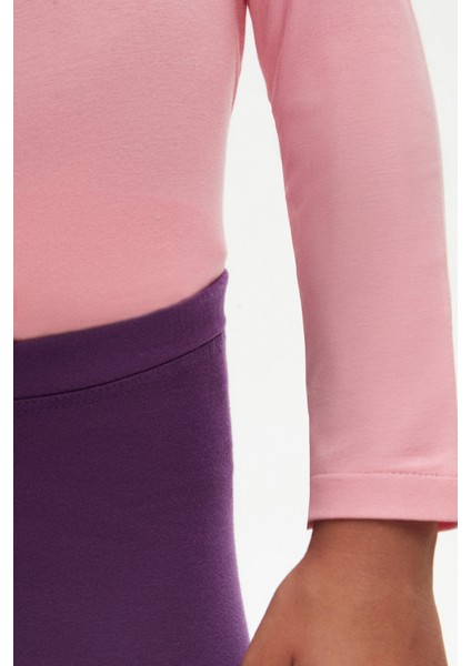 Mor Basic Kız Çocuk Yazlık Tayt modelleri