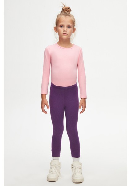 Mor Basic Kız Çocuk Yazlık Tayt