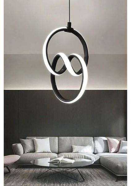 Emily Siyah Modern Sarkıt LED Avize Beyaz Işık Salon Mutfak Oda Hol Ledli Avize fiyatları