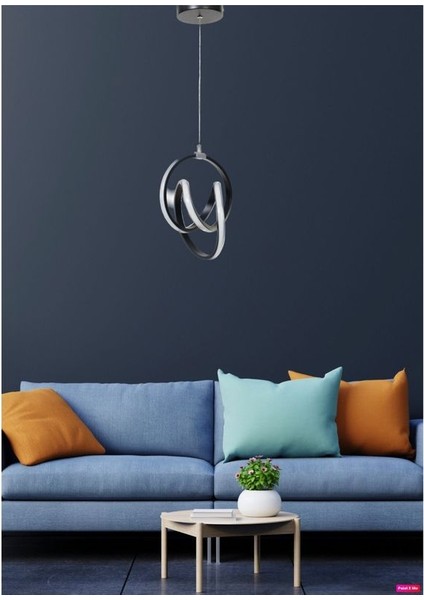 Emily Siyah Modern Sarkıt LED Avize Beyaz Işık Salon Mutfak Oda Hol Ledli Avize