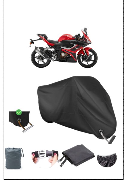 Rks SRK125-R Için Kilit Uyumlu Siyah Motosiklet Branda, Güvenli, Su Geçirmez