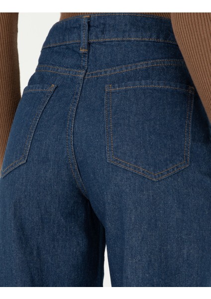 Kadın Indigo Loose Fit Jean Pantolon 50291401-VR028