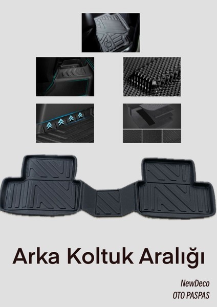 NewDeco Renault Megane 4 Hatchback 2016 ve Sonrasi Için 5,5d Carbon Style Havuzlu Paspas - Tpe Malzeme