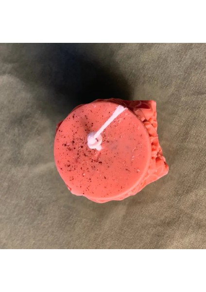 El Yapımı Dekoratif Pembe Mum - 5 x 10 cm