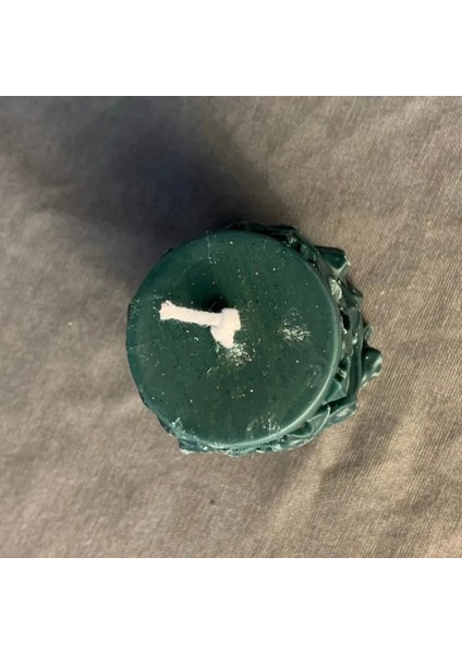El Yapımı Dekoratif Yeşil Mum - 5 x 10 cm