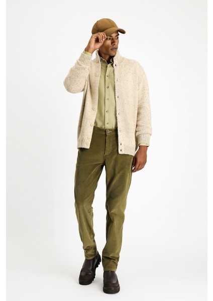 Desenli Yünlü Triko Hırka