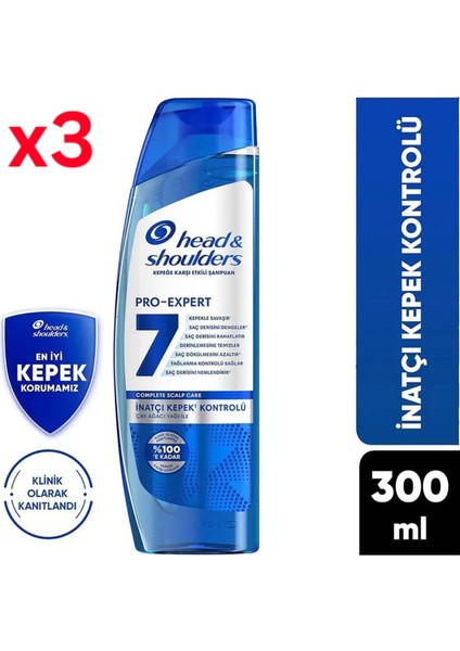 Head & Shoulders Pro-Expert 7 Çay Ağacı ile Inatçı Kepek Kontrolü Şampuan 300 ml 3ADET
