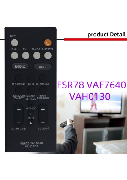 Uzaktan Kumanda Yedek FSR78 VAF7640 Yamaha Ses Çubuğu Hoparlörü ATS-1080 YAS-108 ATS1080 YAS108 (Yurt Dışından)