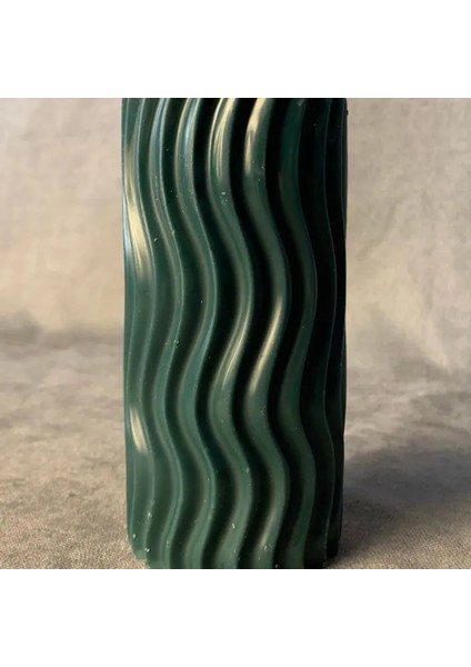 El Yapımı Dekoratif Yeşil Burgulu Mum - 6 x 12 cm fiyatları