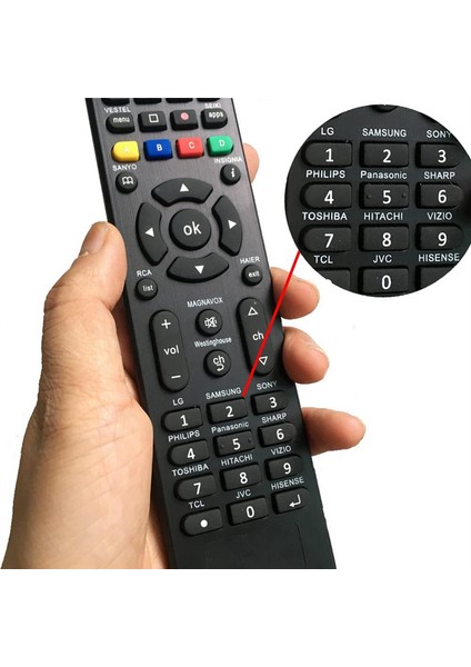 RC-G008 Samsung Sanyo Lg Sony Philips Panasonic Sharp Toshiba Hitachi Vizio Tcl Jvc Hisence Için Evrensel Uzaktan Kumanda (Yurt Dışından)