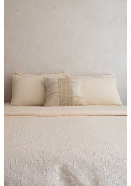 Damask Pamuk Yatak Örtüsü Krem 200 x 220 fiyatları