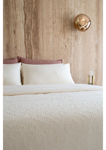 Damask Pamuk Yatak Örtüsü Krem 200 x 220 modelleri