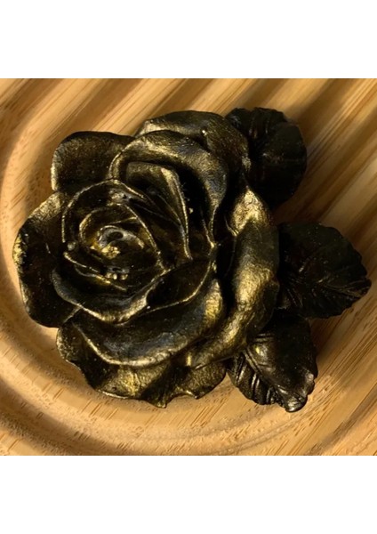 El Yapımı Minik Bronz Gül Magnet - 6 x 7 cm
