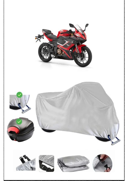 Rks Srk250 Rs Için Arka Çanta Ve Kilit Uyumlu Gri Motosiklet Branda, Güvenli