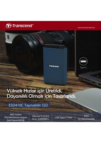TS4TESD410C 4tb Usb/type-C 20GBPS 2000/2000MB/S Taşınabilir Harici SSD fiyatları