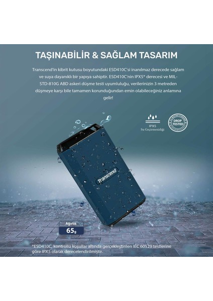 TS4TESD410C 4tb Usb/type-C 20GBPS 2000/2000MB/S Taşınabilir Harici SSD fırsatları