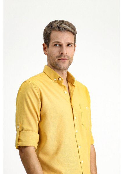 Uzun Kol Regular Fit Spor Düğmeli Yaka Gömlek fiyatları