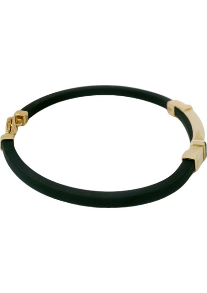 Siyah Taşlı Şık Plakalı Deri Kordon Yeşil Altın Bileklik fiyatları