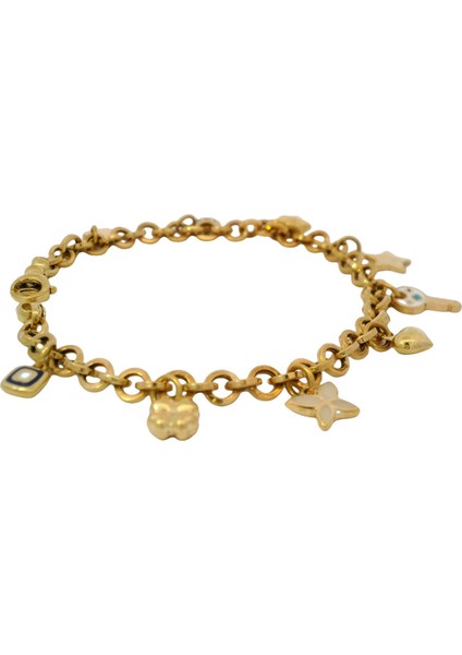 Mine Detaylı Çoklu Sallantılı Figürlü Şık Yeşil Altın Bileklik fiyatları