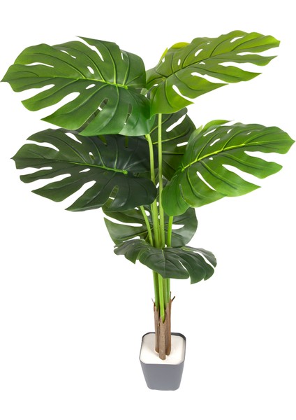 Yapay Ağaç Monstera-Deve Tabanı Gerçek Dokulu 7 Yapraklı Yeşil 110 cm