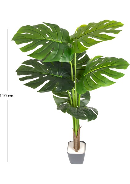 Yapay Ağaç Monstera-Deve Tabanı Gerçek Dokulu 7 Yapraklı Yeşil 110 cm