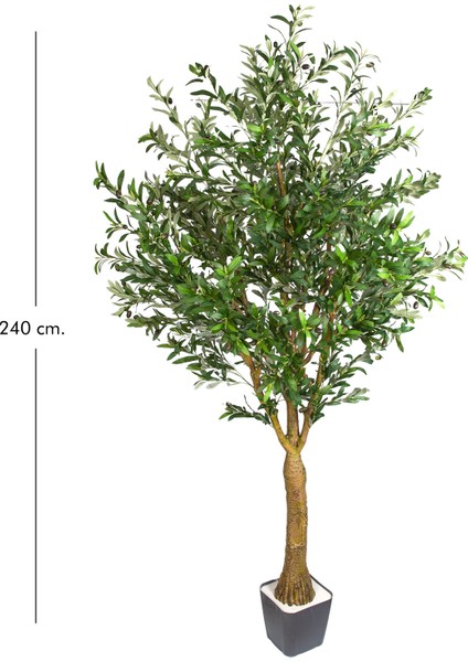 Yapay Zeytin Ağacı 3578 Yaprak 154 Meyveli Yeşil 240 Cm.
