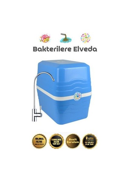 Su Aritma Cihazi 8 litrelik nsf tescilli paslanmaz çelik tank (motorsuz)